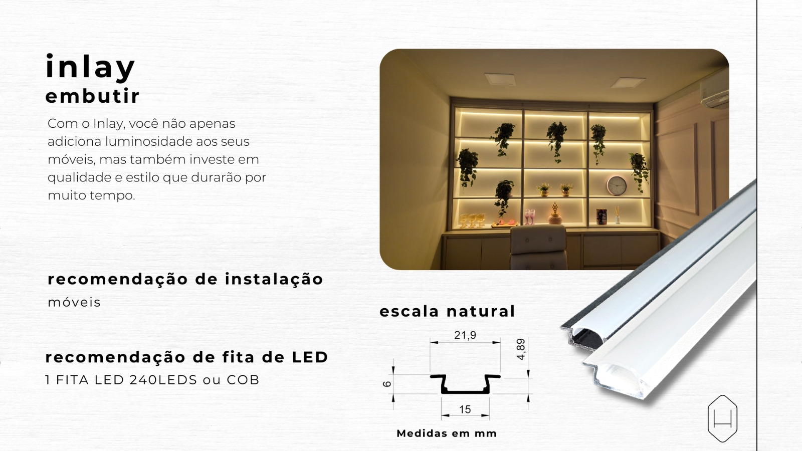 Ficha técnica Inlay — medidas e recomendações de instalação