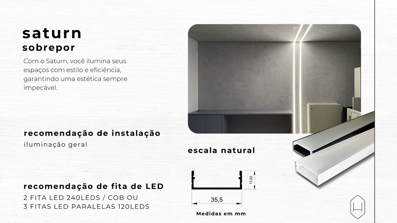 Ficha técnica Saturn — medidas e recomendações de instalação