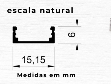 Desenho técnico com as medidas do perfil Overlap