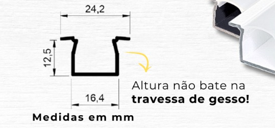 Desenho técnico com as medidas do perfil Sky