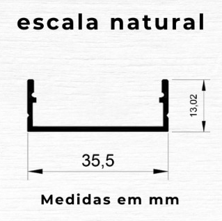 Desenho técnico com as medidas do perfil Saturn